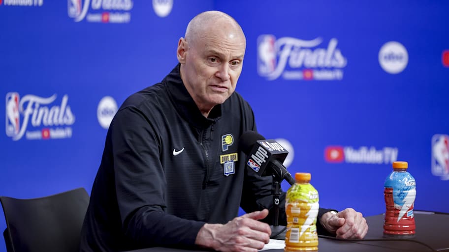 Indiana Pacers head coach Rick Carlisle speaks to the media after the Pacers defeat the Oklahoma City Thunder during Game 1 of the 2025 NBA Finals. | Alonzo Adams-Imagn Images