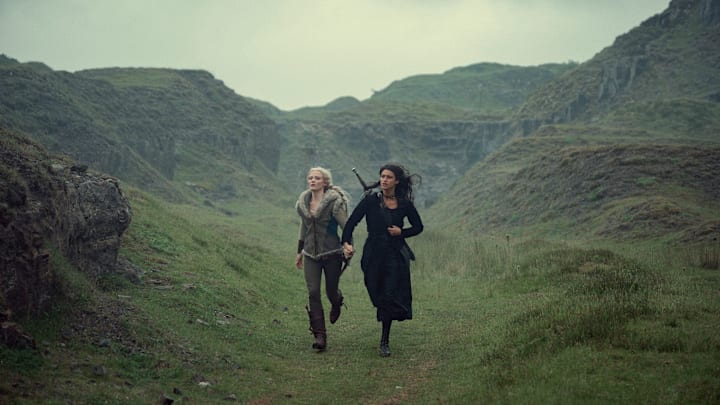 The Witcher season 3. Image: Netflix. Anya Chalotra as Yennefer of Vengerberg and Freya Allan as Ciri.