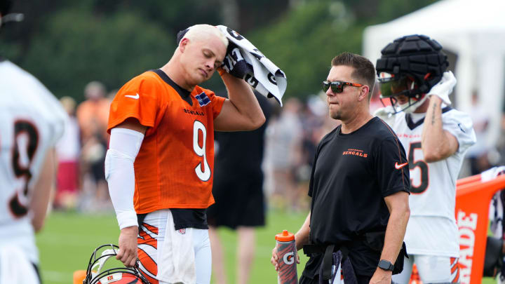 Cincinnati Bengals quarterback Joe Burrow at the first day of training camp. 