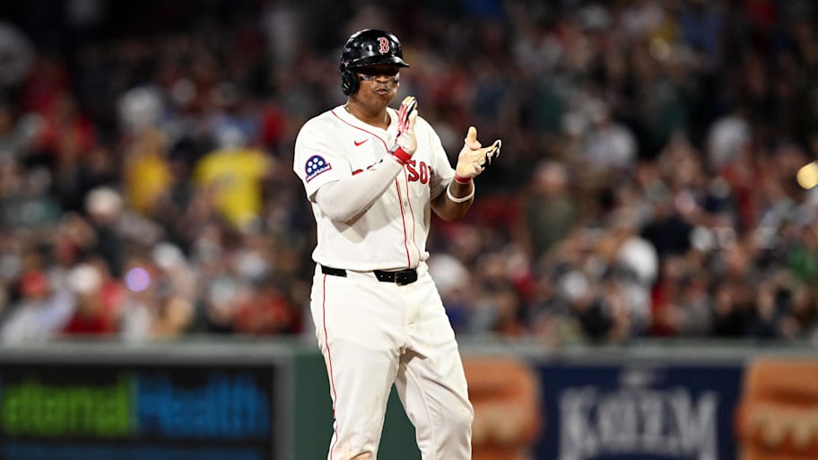Rafael Devers reacts after driving in a run earlier this season. | Brian Fluharty-Imagn Images