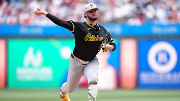 May 18, 2025; Philadelphia, Pennsylvania, USA; Pittsburgh Pirates starting pitcher Paul Skenes (30) throws a pitch against the Philadelphia Phillies in the third inning at Citizens Bank Park. Mandatory Credit: Kyle Ross-Imagn Images