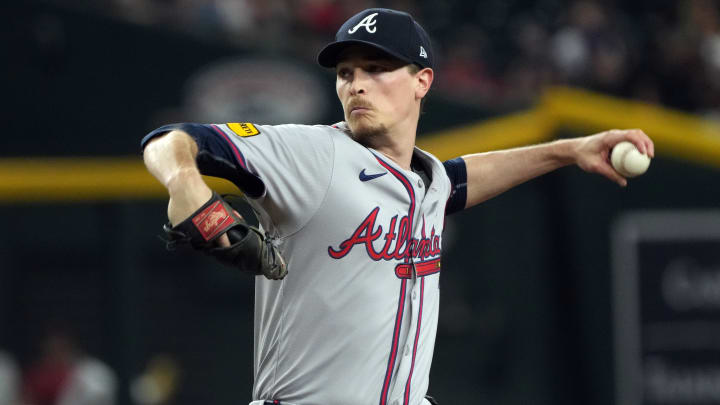 Jul 11, 2024; Phoenix, Arizona, USA; Atlanta Braves pitcher Max Fried (54) throws against the Arizona Diamondbacks in the first inning at Chase Field.