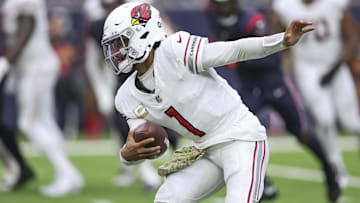 Nov 19, 2023; Houston, Texas, USA; Arizona Cardinals quarterback Kyler Murray (1) runs with the ball