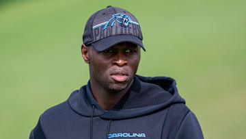 Carolina Panthers defensive coordinator Ejiro Evero
