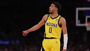 Indiana Pacers guard Tyrese Haliburton on May 21, 2025.