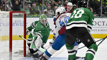 Jan 4, 2024; Dallas, Texas, USA; Dallas Stars goaltender Scott Wedgewood (41) stops a shot by