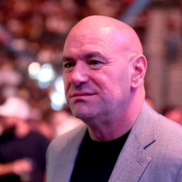 Jun 29, 2024; Las Vegas, Nevada, USA; UFC CEO and president Dana White during UFC 303 at T-Mobile Arena. Mandatory Credit: Mark J. Rebilas-Imagn Images