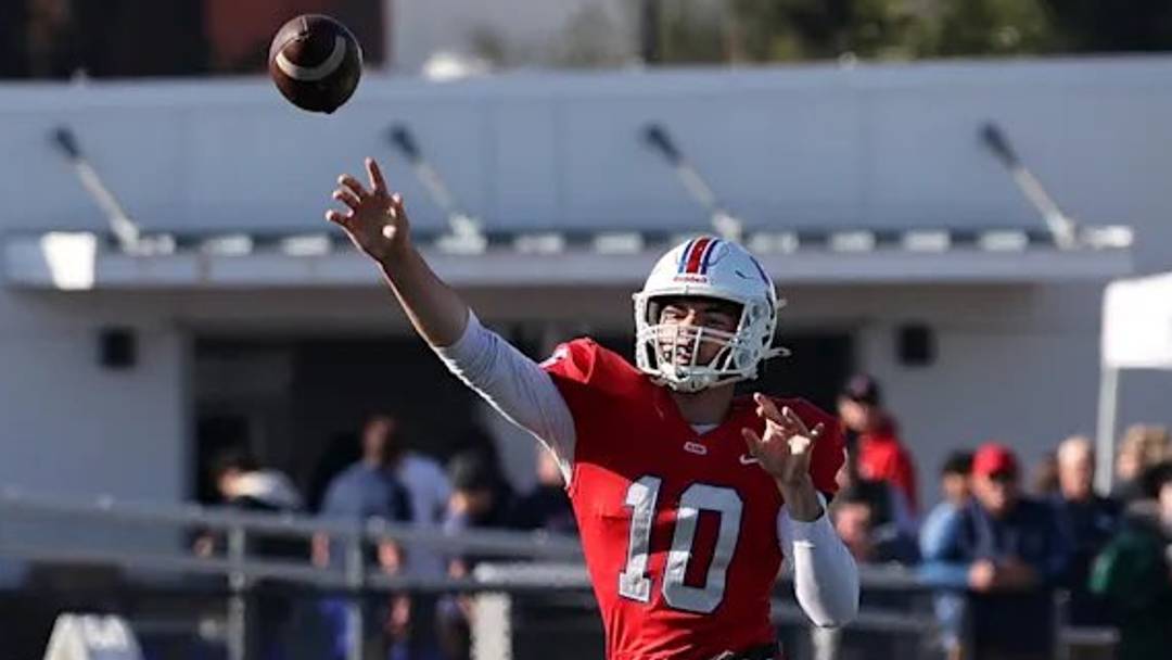 Former St. Ignatius Prep (Cal.) quarterback Caedon Afsharipour throws the ball downfield, will play this fall at Loomis Chaffee. Former St. Ignatius Prep (Cal.) quarterback Caedon Afsharipour throws the ball downfield, will play this fall at Loomis Chaffee.