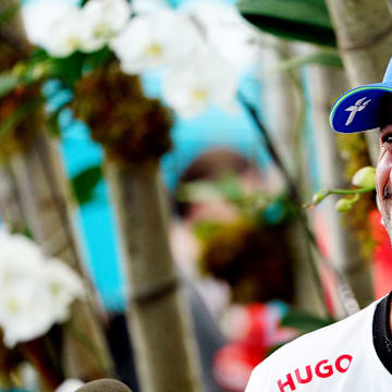 May 4, 2024; Miami Gardens, Florida, USA; RB driver Daniel Ricciardo (3) after the F1 Sprint Race at Miami International Autodrome. Mandatory Credit: John David Mercer-Imagn Images