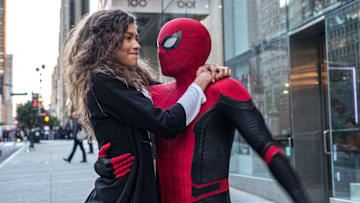 Michelle (Zendaya) catches a ride from Spider-Man in Columbia Pictures' SPIDER-MAN: ™ FAR FROM HOME.