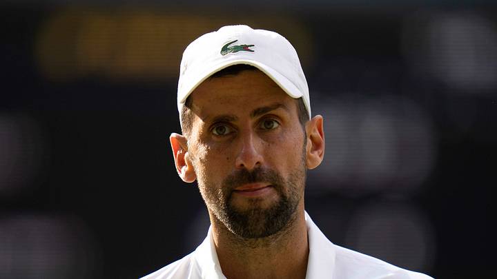 Novak Djokovic during his semifinal match at Wimbledon