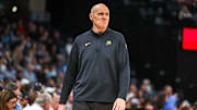 Oct 25, 2025; Memphis, Tennessee, USA; Indiana Pacers head coach Rick Carlisle looks on against the Memphis Grizzlies during the first half at FedExForum.