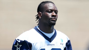 Jul 29, 2023; Oxnard, CA, USA; Dallas Cowboys wide receiver Michael Gallup (13) during training camp at the River Ridge Fields. Mandatory Credit: Kirby Lee-Imagn Images