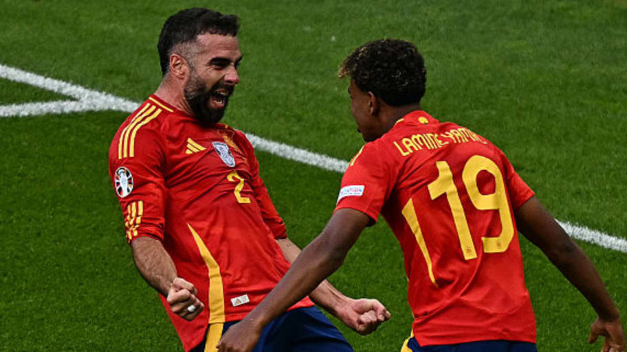 Dani Carvajal and Lamine Yamal for Spain.
