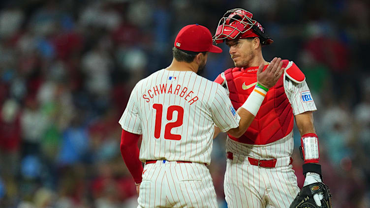 Philadelphia Phillies designated hitter Kyle Schwarber and catcher J.T. Realmuto