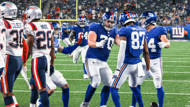 New York Giants offensive guard Jake Burton (70).