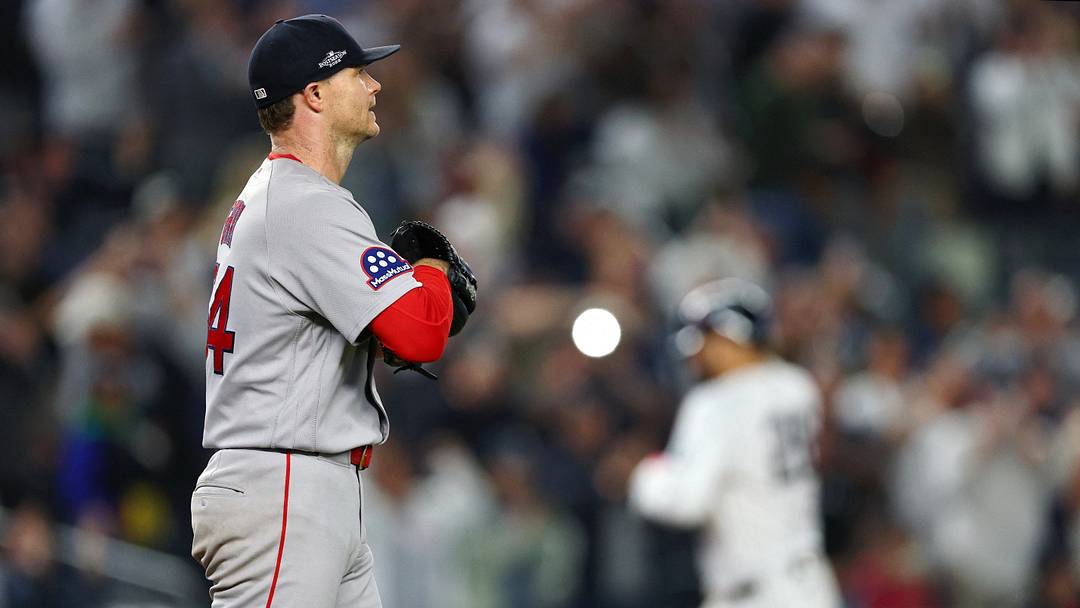 Sep 30, 2026; Bronx, New York, USA; Boston Red Sox pitcher Sonny Gray (54) looks on after New York Yankees first baseman Luis Garcia Jr. (26) hits a home run in the fourth inning during game two of the Wildcard round for the 2026 MLB Playoffs at Yankee Stadium. Mandatory Credit: Vincent Carchietta-Imagn Images Sep 30, 2026; Bronx, New York, USA; Boston Red Sox pitcher Sonny Gray (54) looks on after New York Yankees first baseman Luis Garcia Jr. (26) hits a home run in the fourth inning during game two of the Wildcard round for the 2026 MLB Playoffs at Yankee Stadium. Mandatory Credit: Vincent Carchietta-Imagn Images