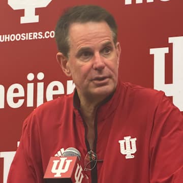 Indiana football coach Curt Cignetti speaks to media Nov. 15, 2025, after a 31-7 win over Wisconsin at Memorial Stadium.