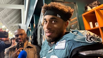 Jaire Alexander answers questions for the first time since joining the Eagles at the trade deadline.