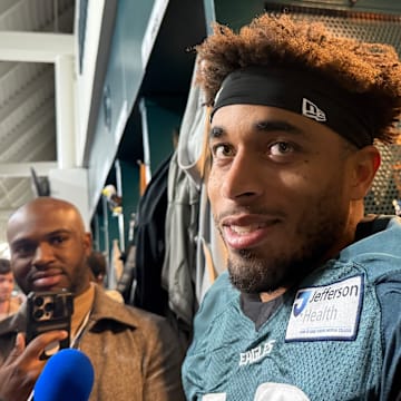 Jaire Alexander answers questions for the first time since joining the Eagles at the trade deadline.