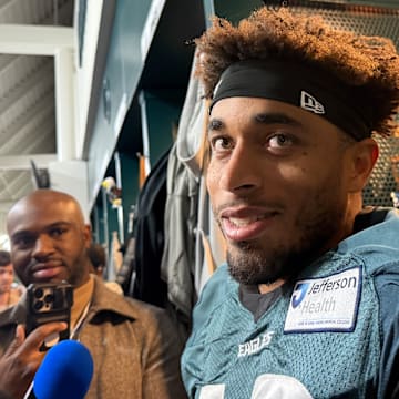 Jaire Alexander answers questions for the first time since joining the Eagles at the trade deadline.
