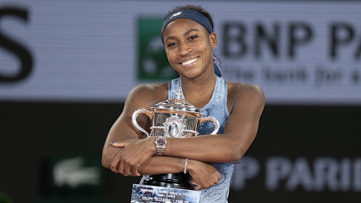 Jun 7, 2025; Paris, FR; Coco Gauff of the United States poses with the trophy after winning the women’s singles final against Aryna Sabalenka on day 14 at Roland Garros Stadium. Mandatory Credit: Susan Mullane-Imagn Images Jun 7, 2025; Paris, FR; Coco Gauff of the United States poses with the trophy after winning the women’s singles final against Aryna Sabalenka on day 14 at Roland Garros Stadium. Mandatory Credit: Susan Mullane-Imagn Images