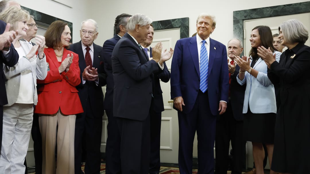 Donald Trump Meets With Republican Senators At The NRSC