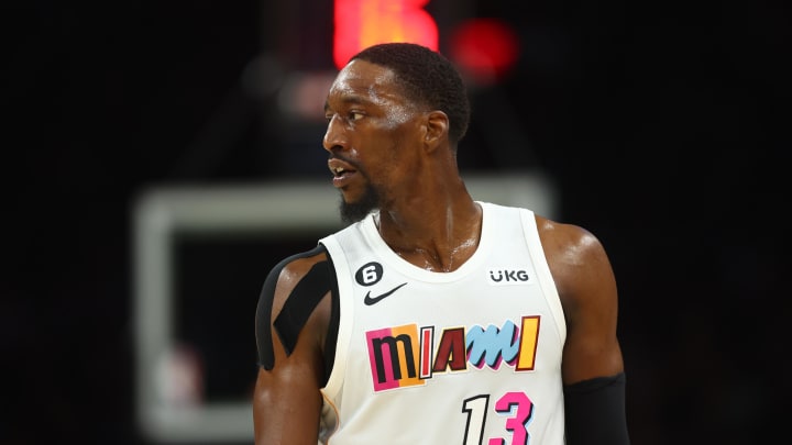 Jan 6, 2023; Phoenix, Arizona, USA; Miami Heat center Bam Adebayo (11) against the Phoenix Suns at Footprint Center. Mandatory Credit: Mark J. Rebilas-USA TODAY Sports