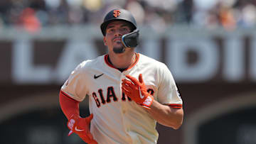 May 3, 2025; San Francisco, California, USA; San Francisco Giants shortstop Willy Adames (2) during the fourth inning against the Colorado Rockies at Oracle Park. Mandatory Credit: Darren Yamashita-Imagn Images
