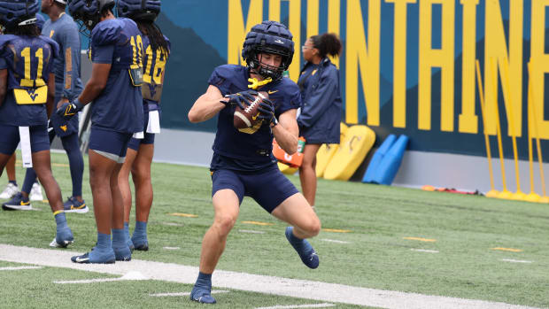 West Virginia University receiver Hudson Clement.