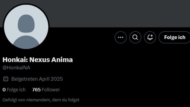 Screenshot of the X profile of Honkai: Nexus Anima.
