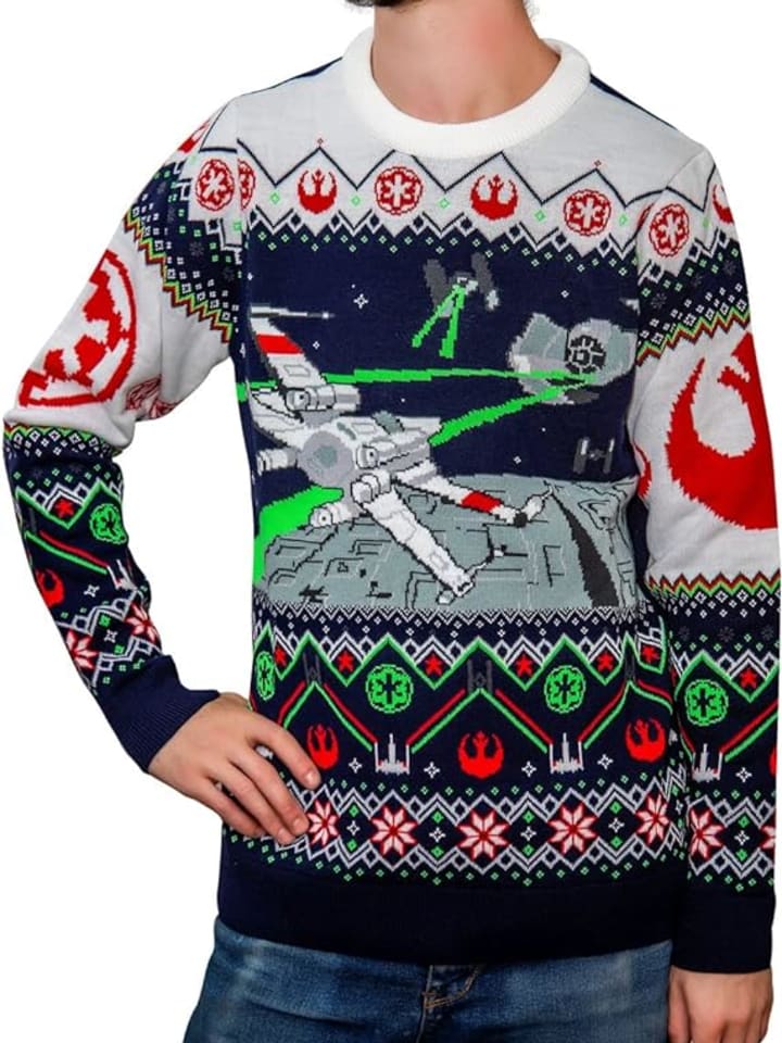 Best ugly Christmas sweaters: 'Star Wars' X-Wing v TIE Fighter Ugly Christmas Sweater