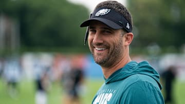 Philadelphia Eagles head coach Nick Sirianni during training camp at NovaCare Complex.