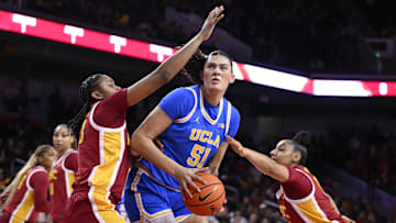 Lauren Betts drives to the basket against USC last week.