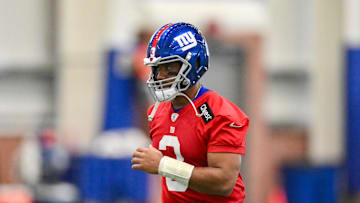 New York Giants quarterback Russell Wilson Mandatory Credit: John Jones-Imagn Images