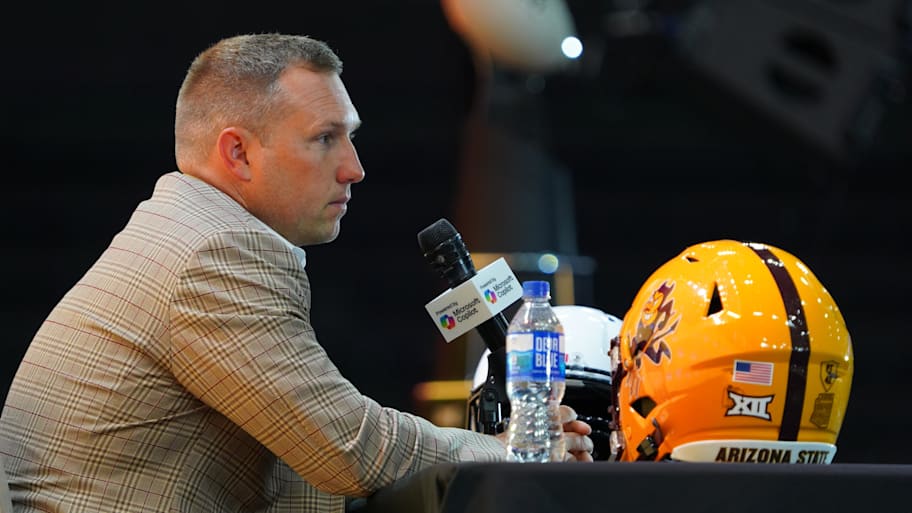 Arizona State coach Kenny Dillingham helmed the Big 12’s lone College Football Playoff team last season. | Raymond Carlin III-Imagn Images