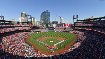 Mar 30, 2023; St. Louis, Missouri, USA;  A general view of Busch Stadium during the Canadian