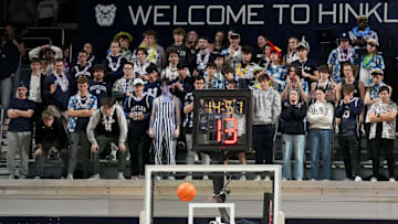 Butler Bulldogs fans react as the Xavier Musketeers score during the second half of a game Wednesday, March 5, 2025, at Hinkle Fieldhouse in Indianapolis. Xavier defeated Butler 91-78.