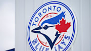 Mar 6, 2021; Dunedin, Florida, USA; A detailed view of the Toronto Blue Jays logo on a building at TD Ballpark during the spring training game between the Toronto Blue Jays and the Philadelphia Phillies. Mandatory Credit: Jasen Vinlove-Imagn Images