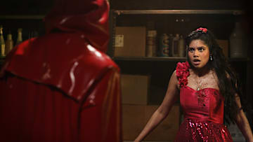 The Killer and Rebecca Ablack as Debbie Winters in Fear Street: Prom Queen