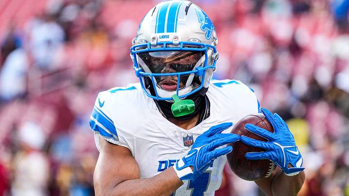 Detroit Lions wide receiver Kalif Raymond (11) warms up ahead of the Washington Commanders game at Northwest Stadium in Landover, Md. on Sunday, November 9, 2025.