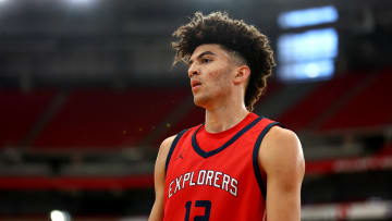 Columbus power forward Cameron Boozer (12) during the Section 7 high school boys tournament at State Farm Stadium.