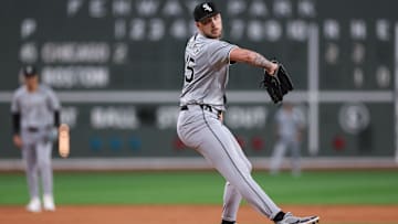 Sep 7, 2024; Boston, Massachusetts, USA; Chicago White Sox starting pitcher Garrett Crochet (45) throws a pitch during the first inning against the Boston Red Sox at Fenway Park. Mandatory Credit: Paul Rutherford-Imagn Images