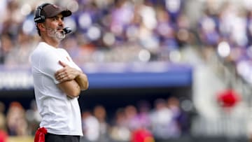 Sep 14, 2025; Baltimore, Maryland, USA; Cleveland Browns head coach Kevin Stefanski during the fourth quarter at M&T Bank Stadium.