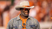 Nov 23, 2024; Austin, Texas, USA; Former Texas Longhorns quarterback Vince Young in attendance against the Kentucky Wildcats during the third quarter at Darrell K Royal-Texas Memorial Stadium. Mandatory Credit: Brett Patzke-Imagn Images