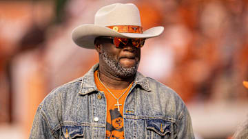 Nov 23, 2024; Austin, Texas, USA; Former Texas Longhorns quarterback Vince Young in attendance against the Kentucky Wildcats during the third quarter at Darrell K Royal-Texas Memorial Stadium. Mandatory Credit: Brett Patzke-Imagn Images