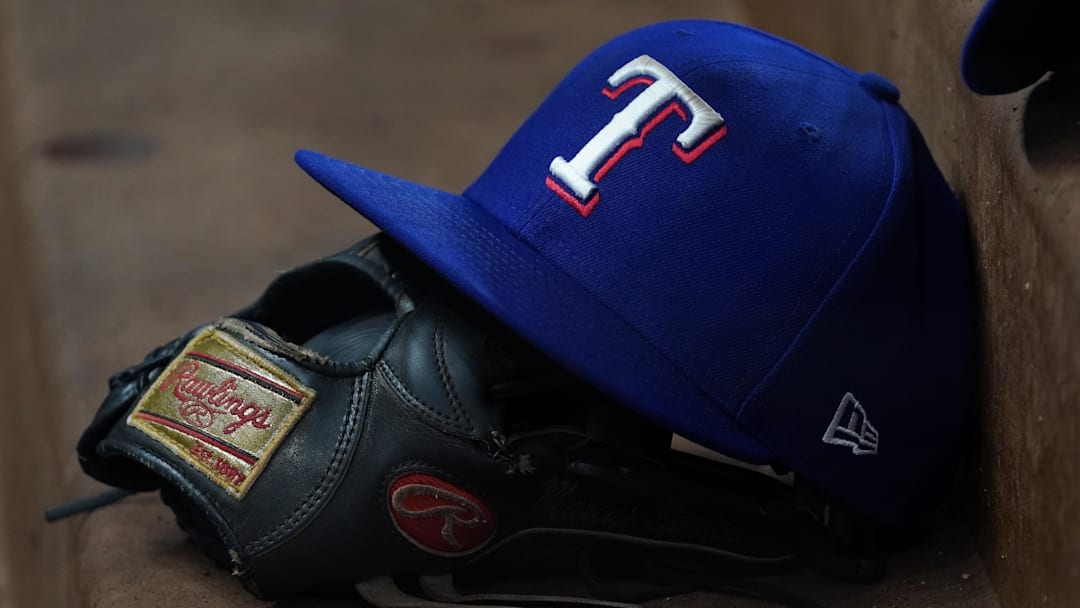 Texas Rangers ballcap and glove