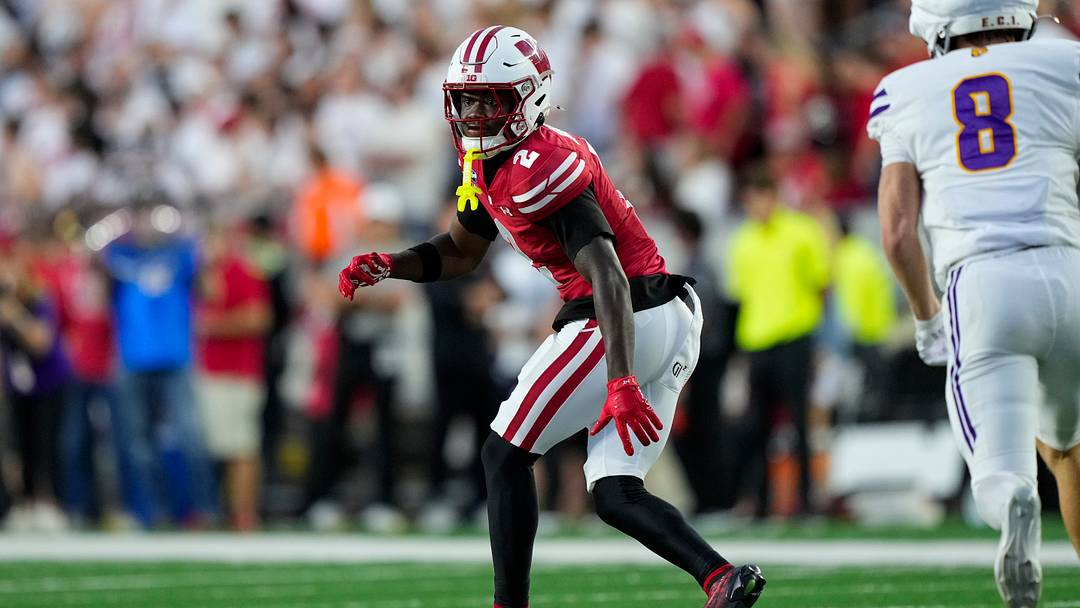 Sep 12, 2026; Madison, Wisconsin, USA;  Wisconsin Badgers cornerback Javan Robinson (2) during the game against the Western Illinois Leathernecks at Camp Randall Stadium. Mandatory Credit: Jeff Hanisch-Imagn Images