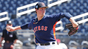Feb 27, 2023; West Palm Beach, Florida, USA; Houston Astros starting pitcher Forrest Whitley (60)