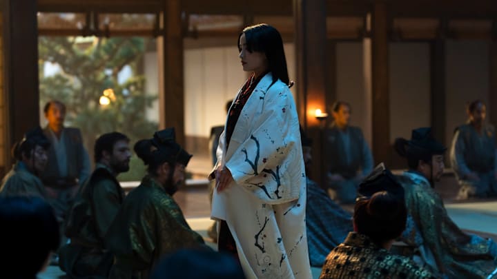 “SHOGUN” -- "Crimson Sky" -- Episode 9 (Airs April 16) Pictured (C): Anna Sawai as Toda Mariko. CR: Katie Yu/FX